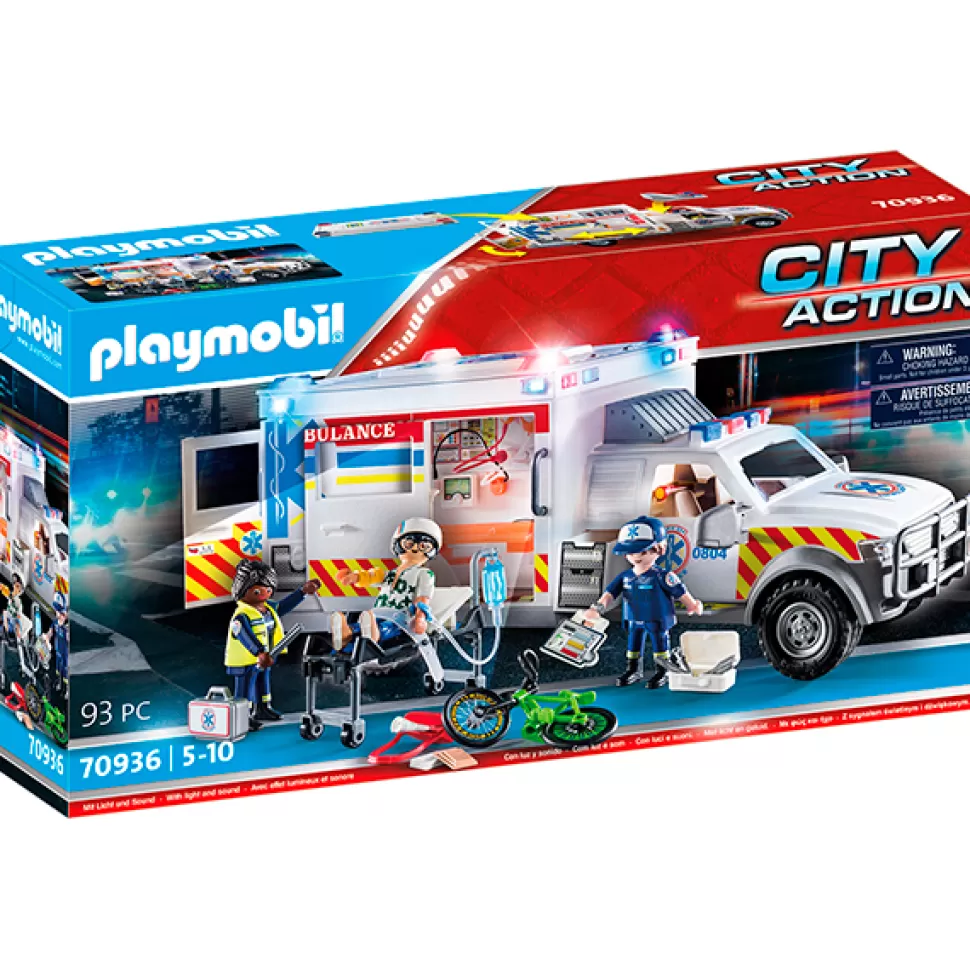 Brinquedos Playmobil City Action Playmobil 70936 Veiculo De Resgate: Us Ambulance< Brinquedos De Carros