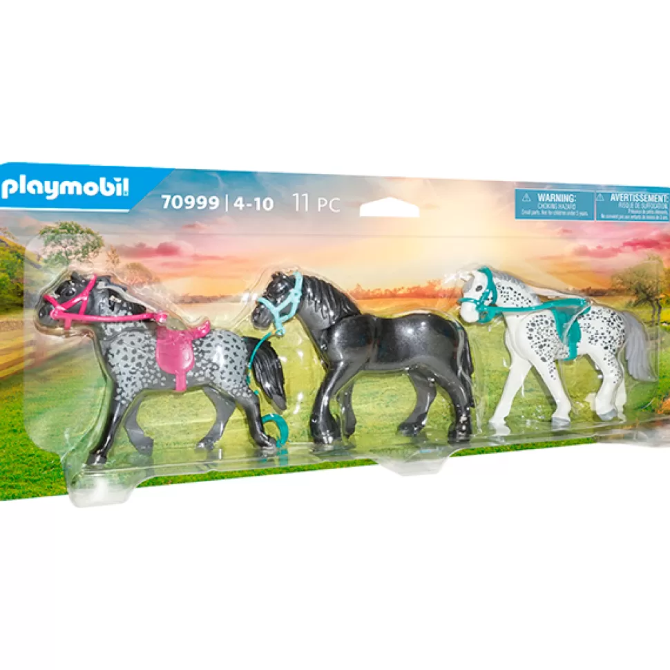 Brinquedos Playmobil Country Playmobil 70999 3 Cavalos: Frisio, Knabstrupper E Andaluz< Brinquedos De Cavalos