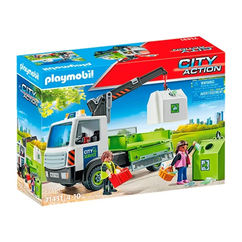 Brinquedos Playmobil City Action Playmobil City Action 71431 - Caminhao De Lixo Com Conteiner< Brinquedos De Camiões