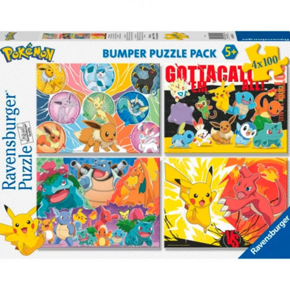 Online Brinquedos Minions Pokemon Puzzle 4X100P Bumper