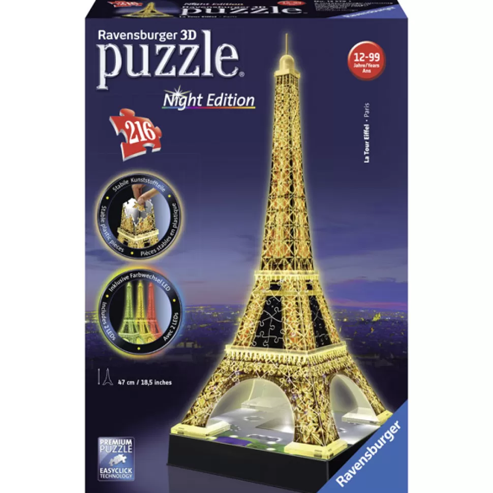 Outlet Brinquedos Ravensburger Puzzle 3D 216P Torre Eiffel Led