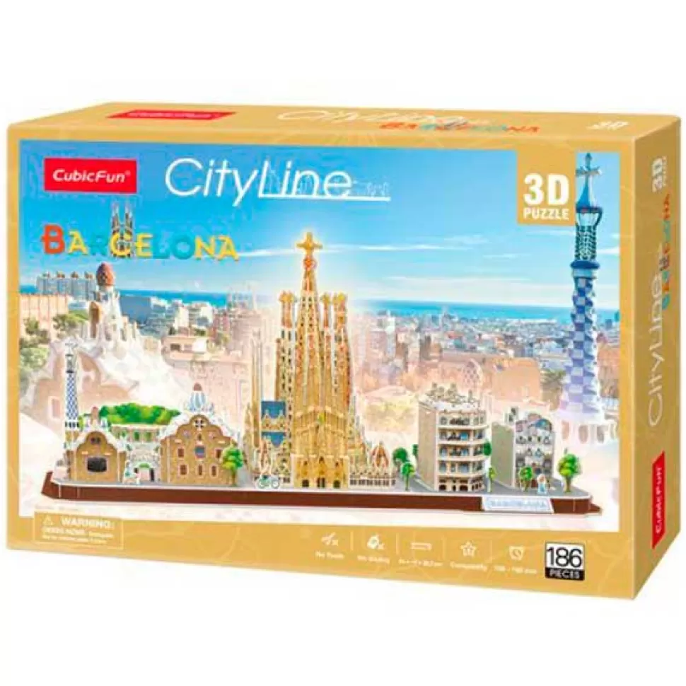 Outlet Brinquedos World Brands Puzzle 3D Barcelona City Line 186P