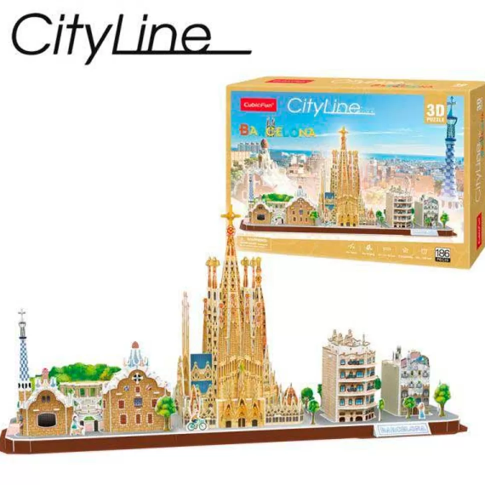 Outlet Brinquedos World Brands Puzzle 3D Barcelona City Line 186P
