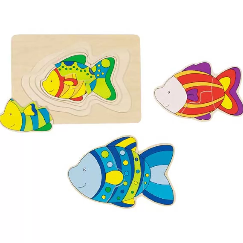 Shop Brinquedos Goki Puzzle De Madeira Peixe