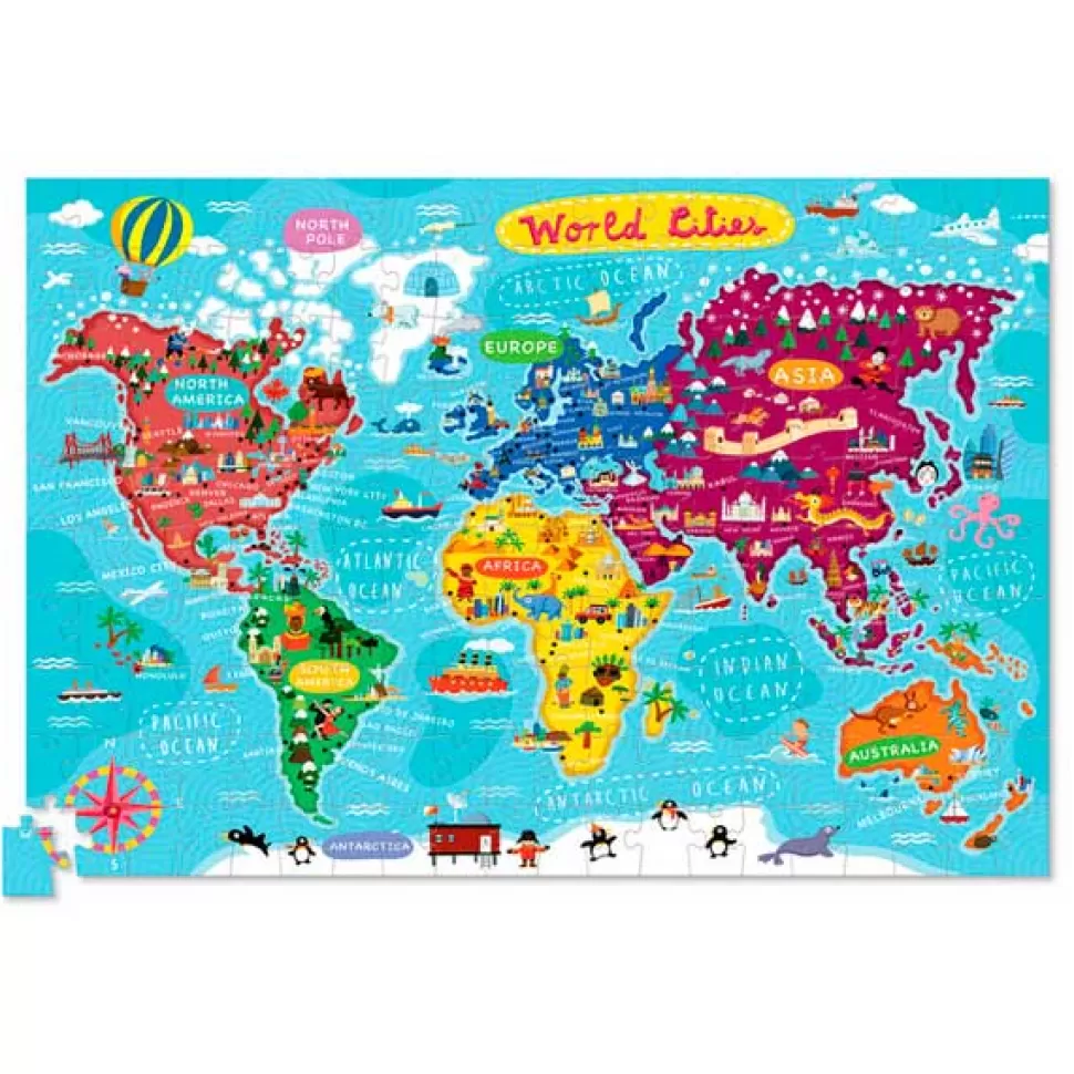 Flash Sale Brinquedos Crocodile Creek Puzzle E Poster 200P Mundo #1