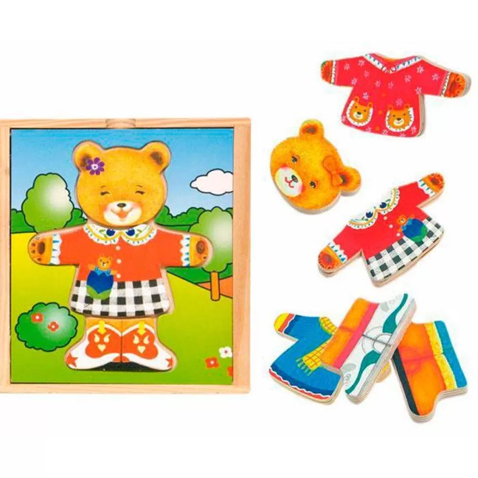 New Brinquedos Woodyland Puzzle Ursinho Aprende A Se Vestir #1