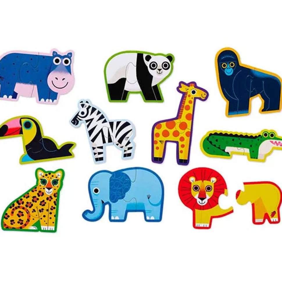 Fashion Brinquedos Crocodile Creek Quebra-Cabeca 10 Animals 2P Crocodile Creek
