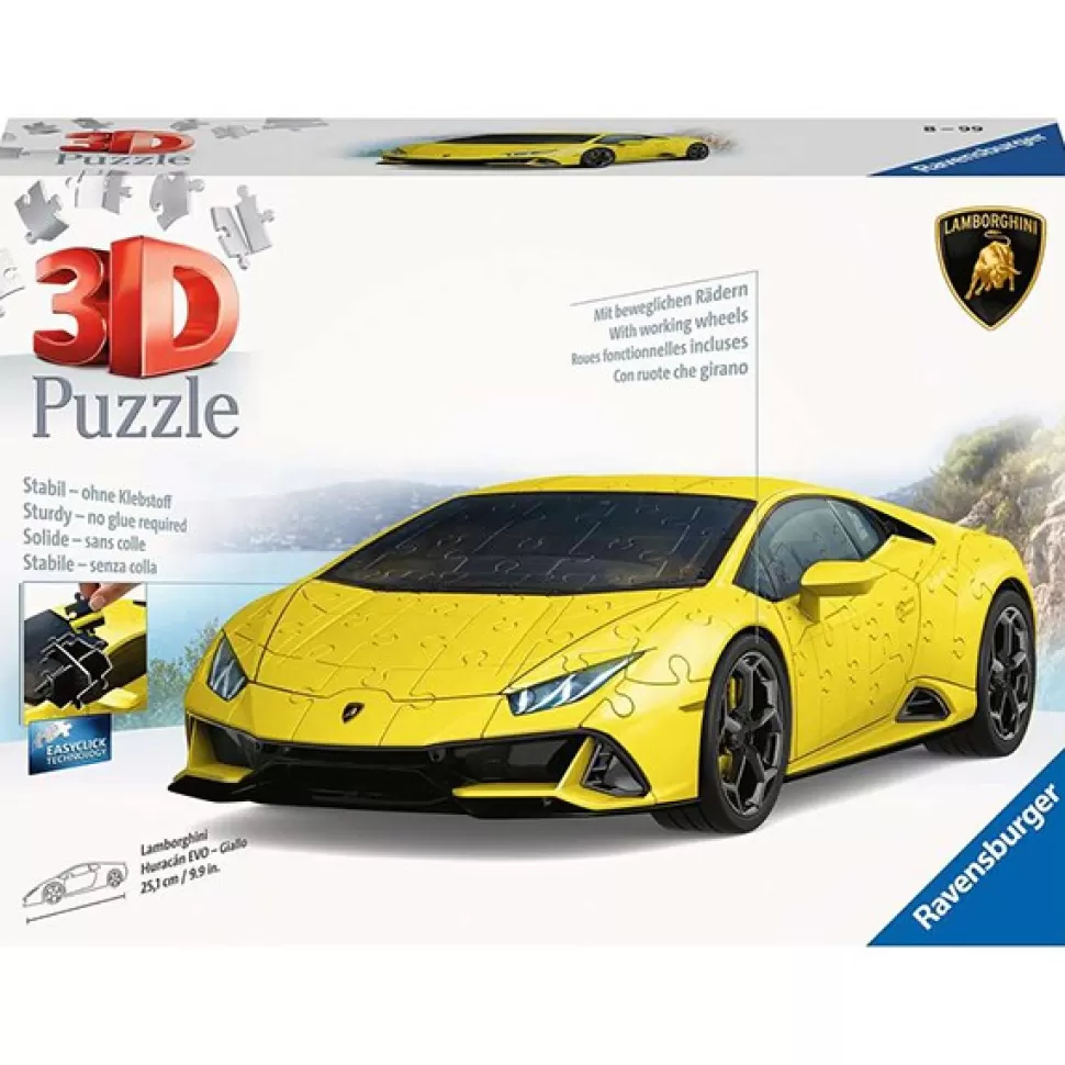 Fashion Brinquedos Ravensburger Quebra-Cabeca 3D Lamborghini Huracan Amarelo 156P