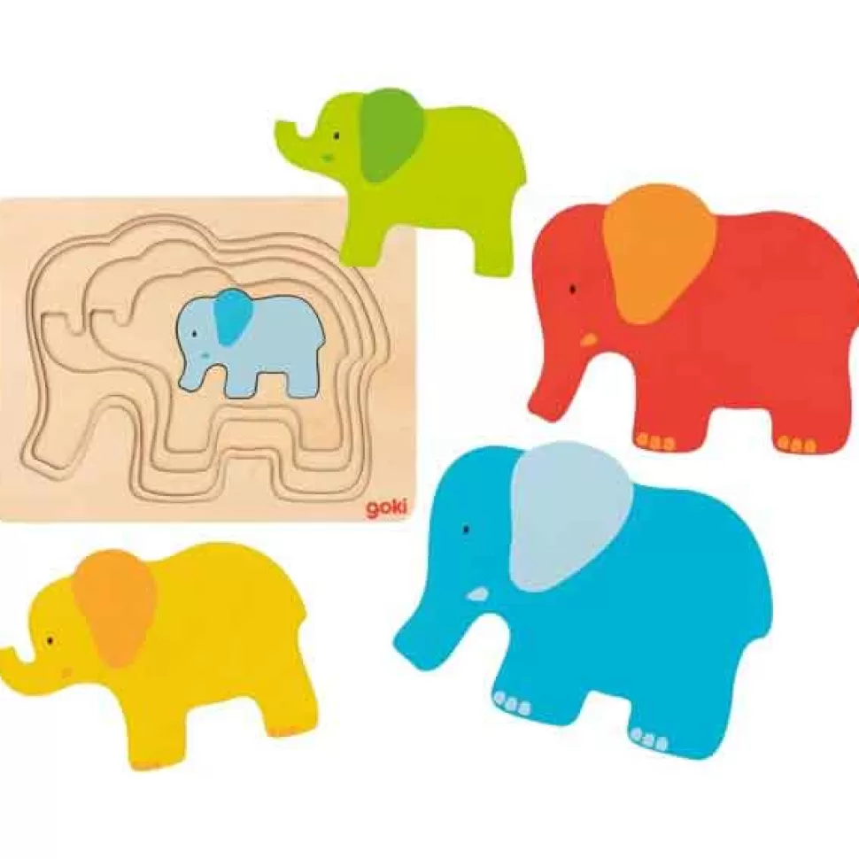 Online Brinquedos Goki Quebra-Cabeca De Elefante De Madeira