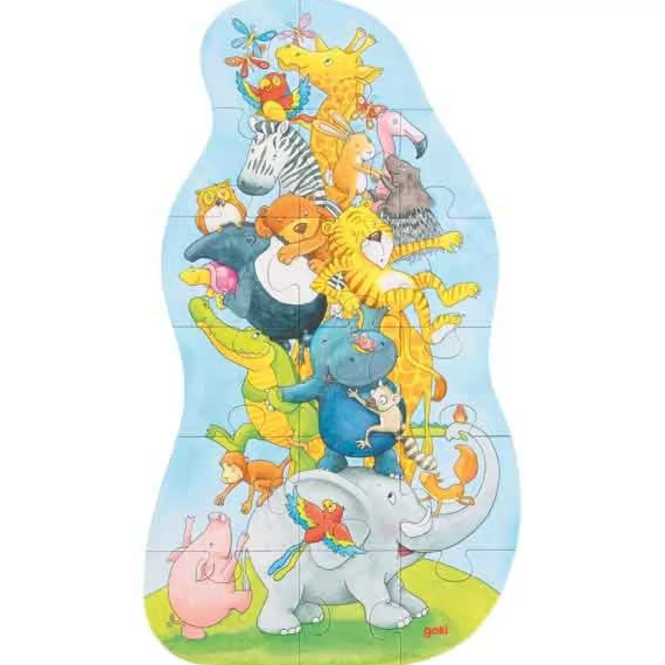 Fashion Brinquedos Goki Quebra-Cabeca Xxl Piramide Animal De Madeira