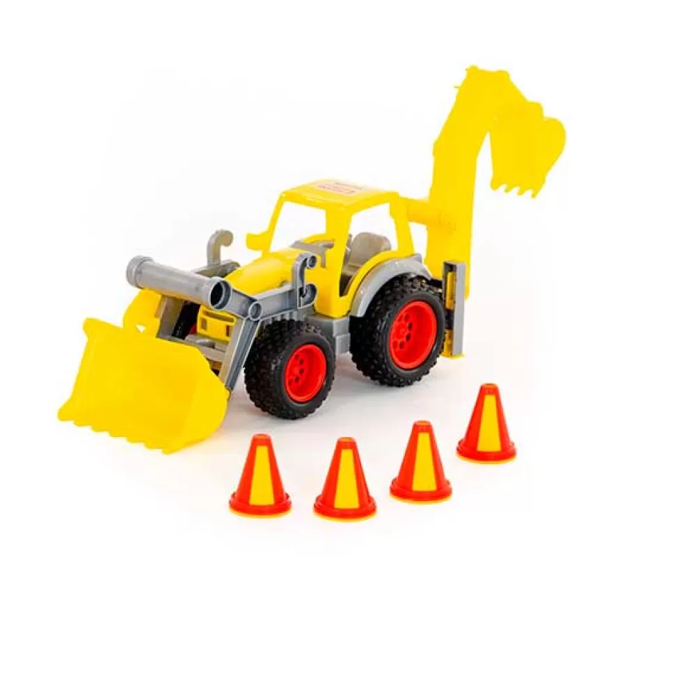 Brinquedos Wader Retroescavadeira Com Cones De 39Cm< Brinquedos De Camiões