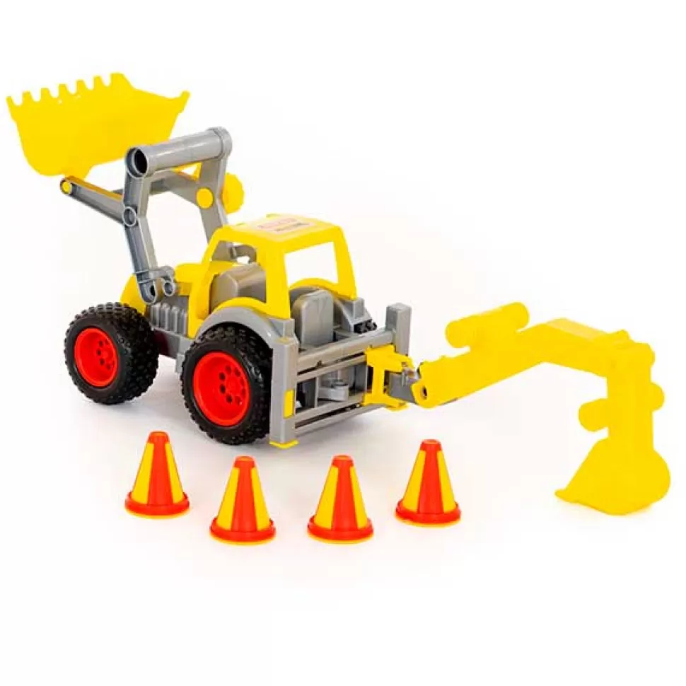 Brinquedos Wader Retroescavadeira Com Cones De 39Cm< Brinquedos De Camiões