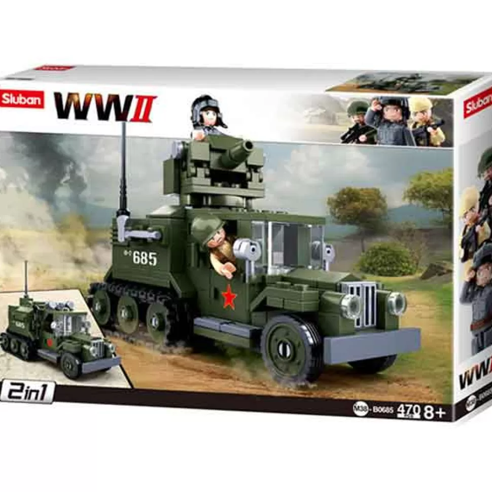 Brinquedos Sluban Sluban Modelo Da Segunda Guerra Mundial Caminhao Tanque< Brinquedos De Camiões