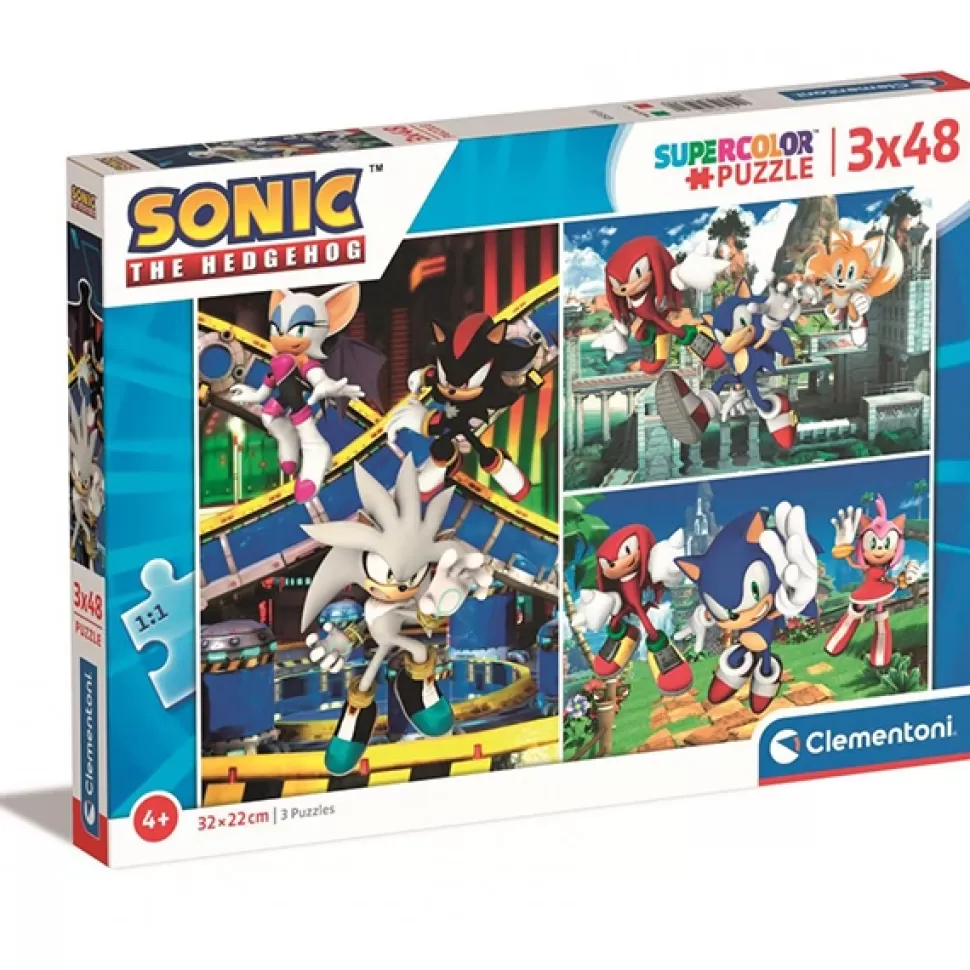Hot Brinquedos Sonic Sonic Puzzle 3X48P