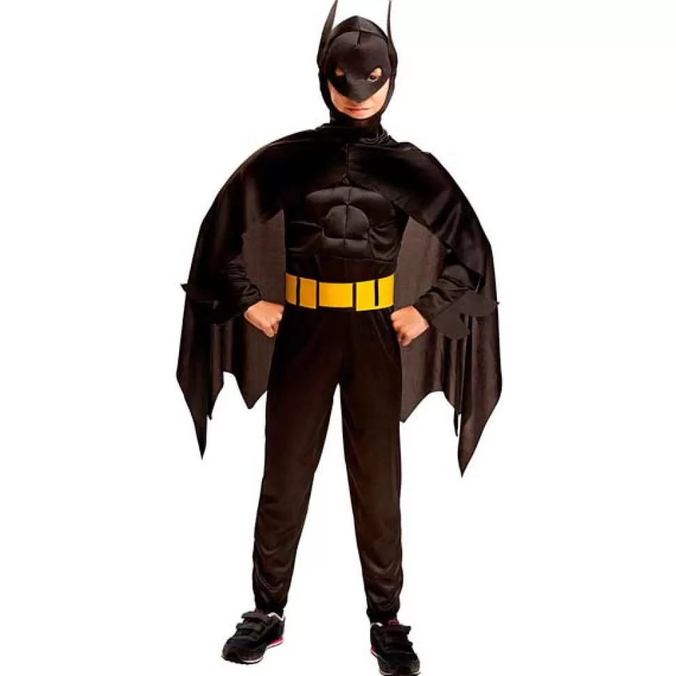 Best Brinquedos Batman Super Heroes Disfarce Blackman Muscular Infantil 10-12 Anos