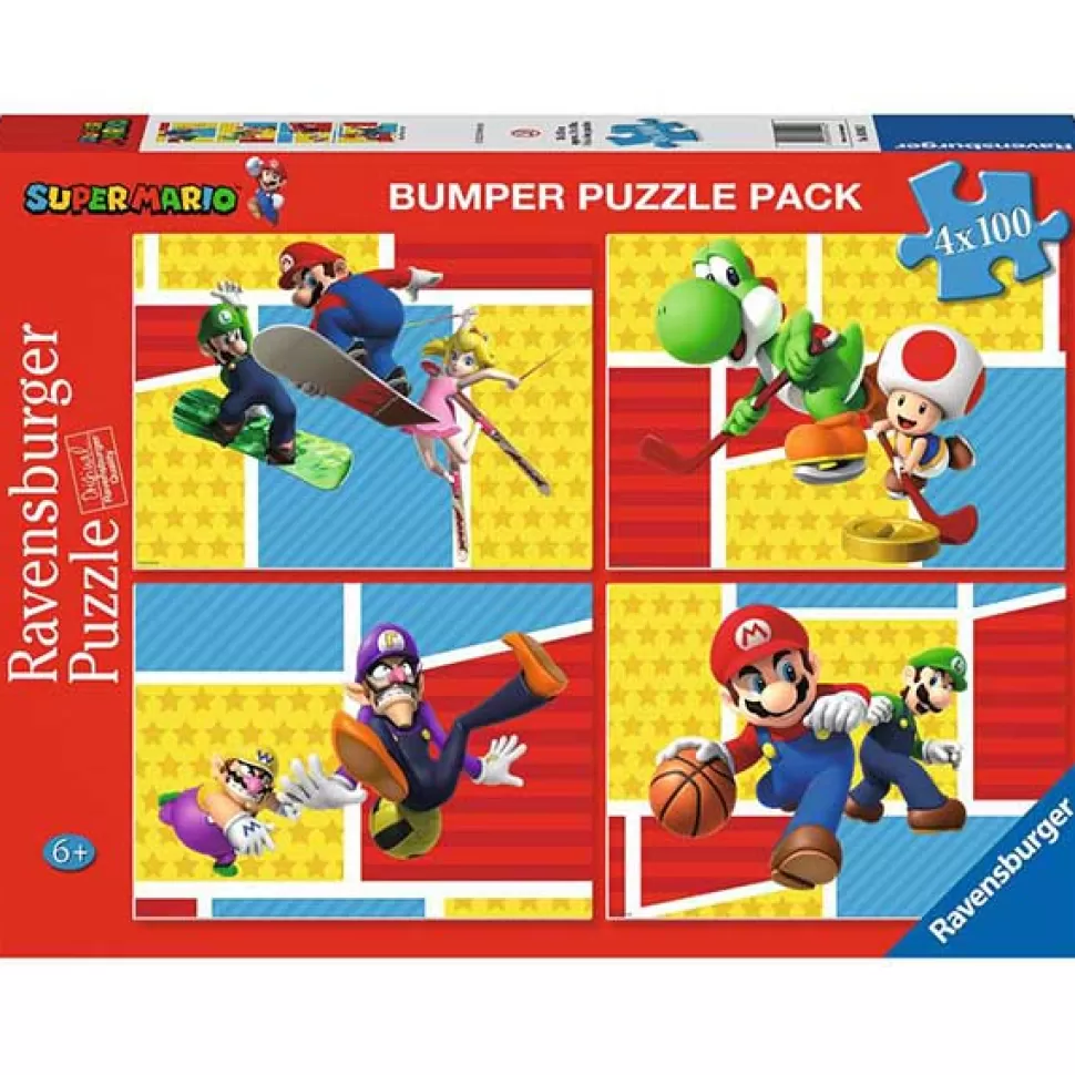 Best Sale Brinquedos Mario Bros Super Mario Puzzle 4X100P Bumper