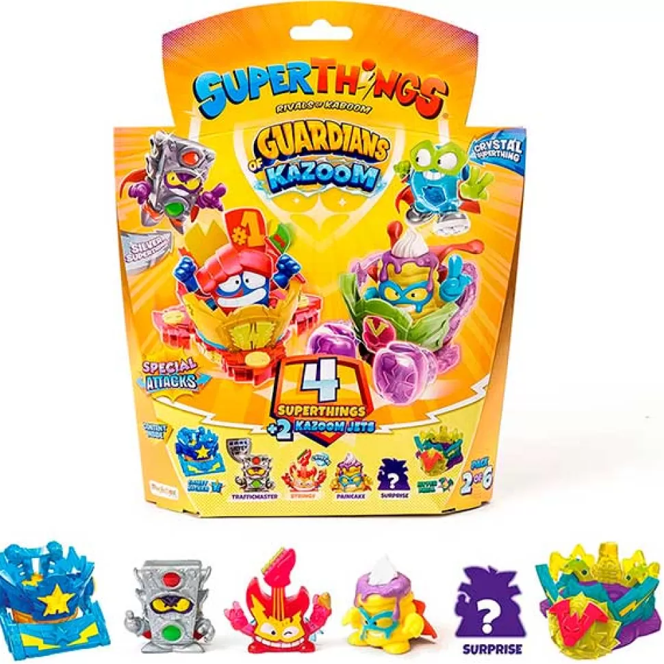 Brinquedos SuperZings Superthings Guardians Of Kazoom Pack 4 Amarelo< Brinquedos Surpresa