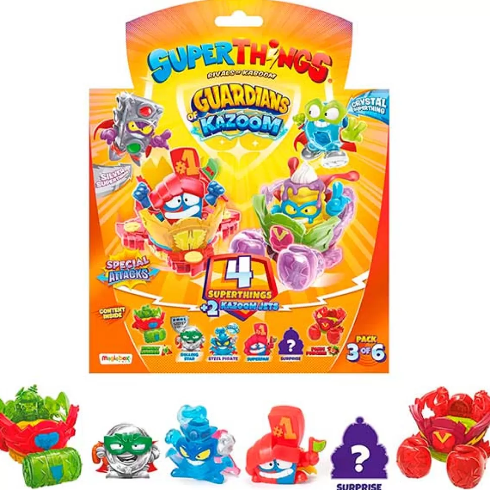 Brinquedos SuperZings Superthings Guardians Of Kazoom Pack 4 Laranja< Brinquedos Surpresa