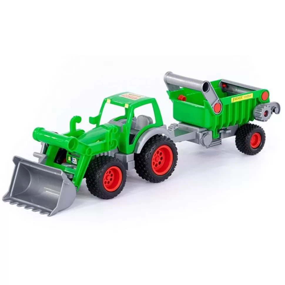 * Trator Com Reboque 54Cm< Brinquedos De Camiões