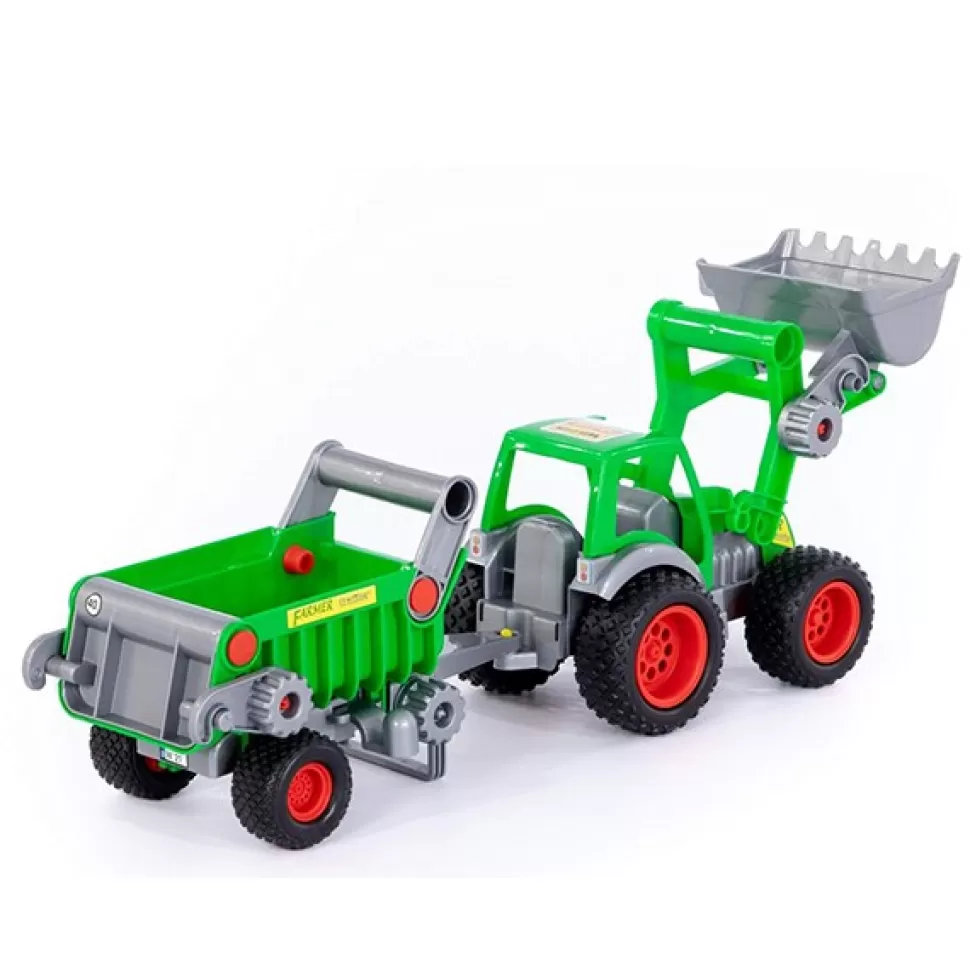 * Trator Com Reboque 54Cm< Brinquedos De Camiões