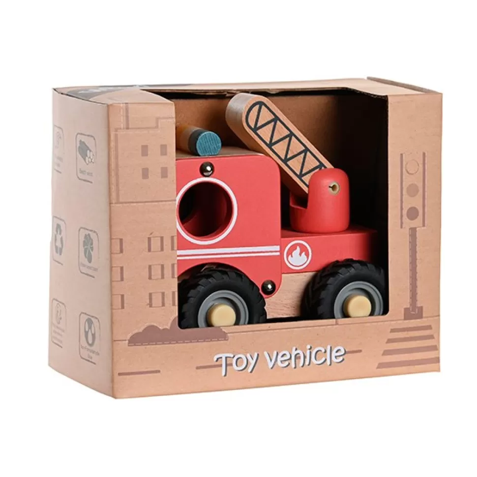 Brinquedos Item Veiculo De Servico De Madeira 13Cm< Brinquedos De Camiões