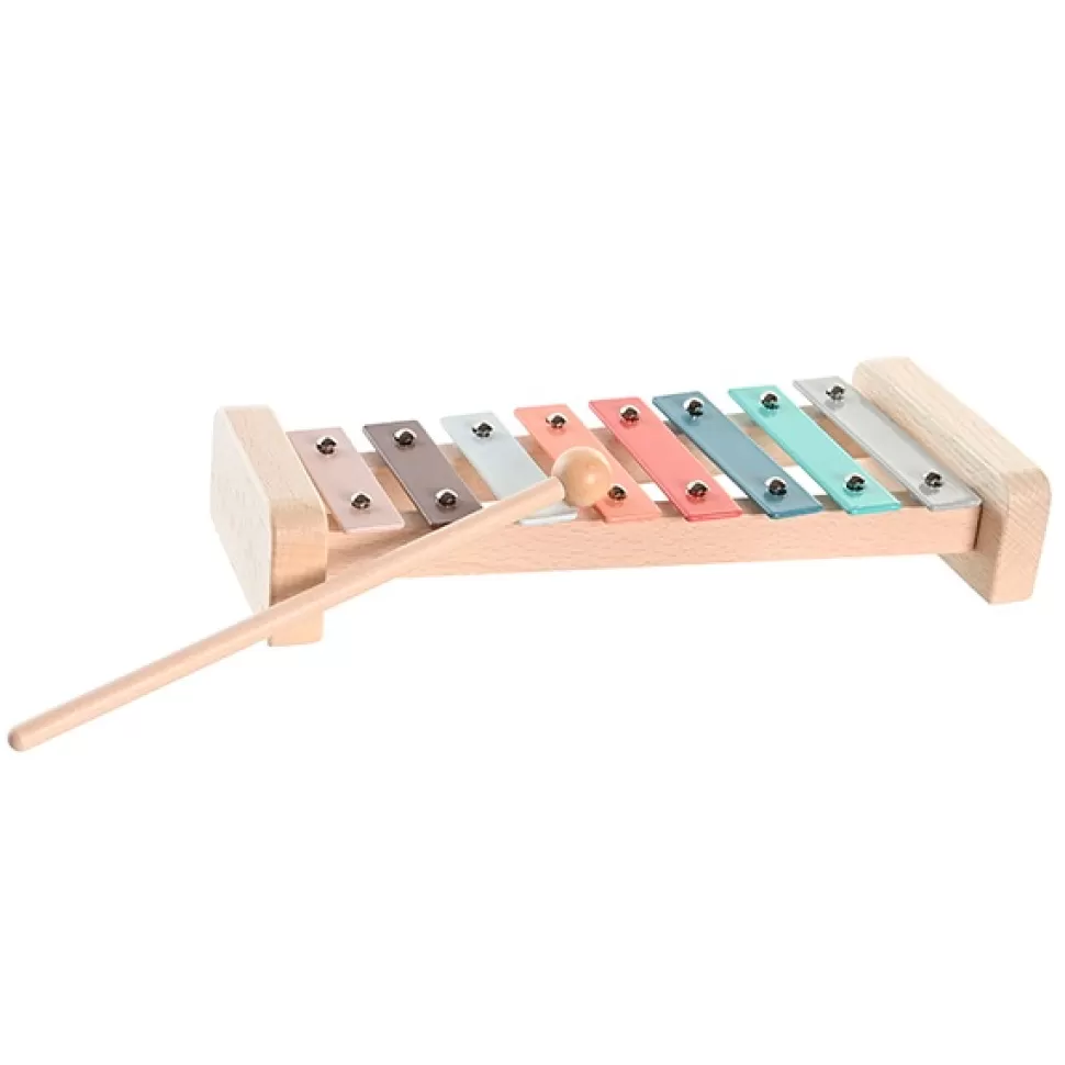 Brinquedos Item Xilofone Madeira E Metal 27Cm< Brinquedos De Madeira